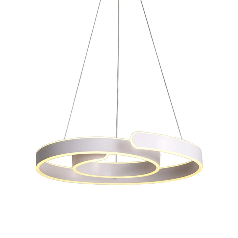 Witte gewervelde LED hanglamp minimalisme acryl kroonluchter warm/wit licht voor restaurant Clearhalo