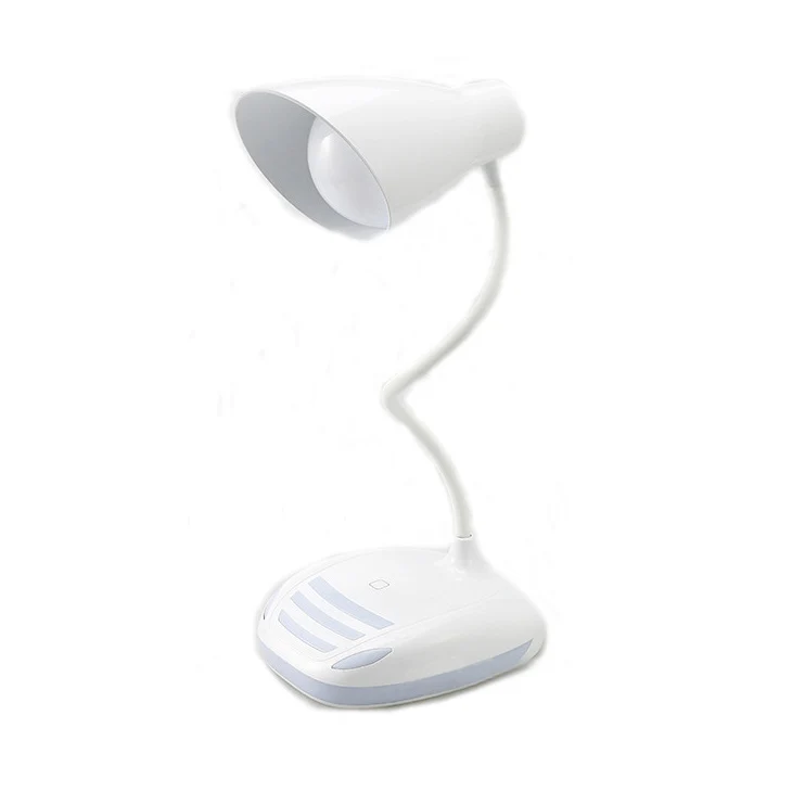 Witte hoornvormige bureaulamp Eenvoudige stijl LED-aanraakgevoelige staande bureaulamp voor lezen Clearhalo