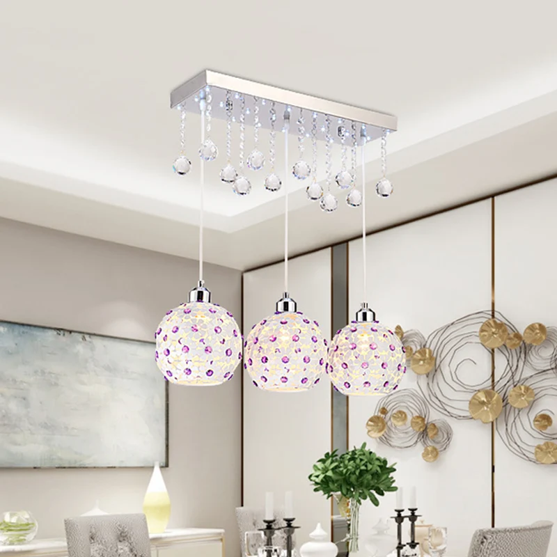 Witte lasergesneden koepelvormige clusterhanger, moderne 3-lichts met kristallen ingelegde hangende verlichting Clearhalo