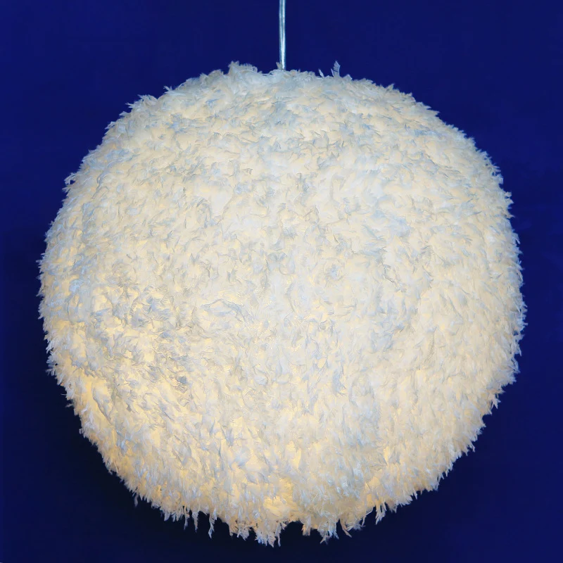 Witte pluche globe hanglamp moderne Vogue 1 kop stoffen ophangverlichting voor slaapkamer, 8"/12" dia Clearhalo