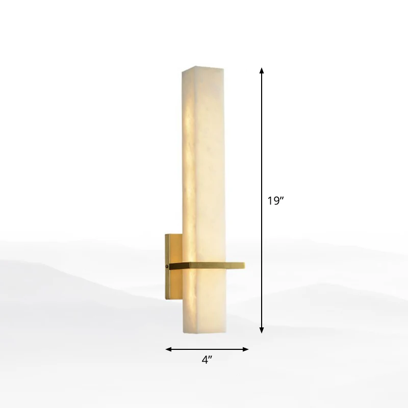 Witte rechthoekige LED-wandkandelaar Minimalistisch marmeren wandlicht voor gangpad Clearhalo