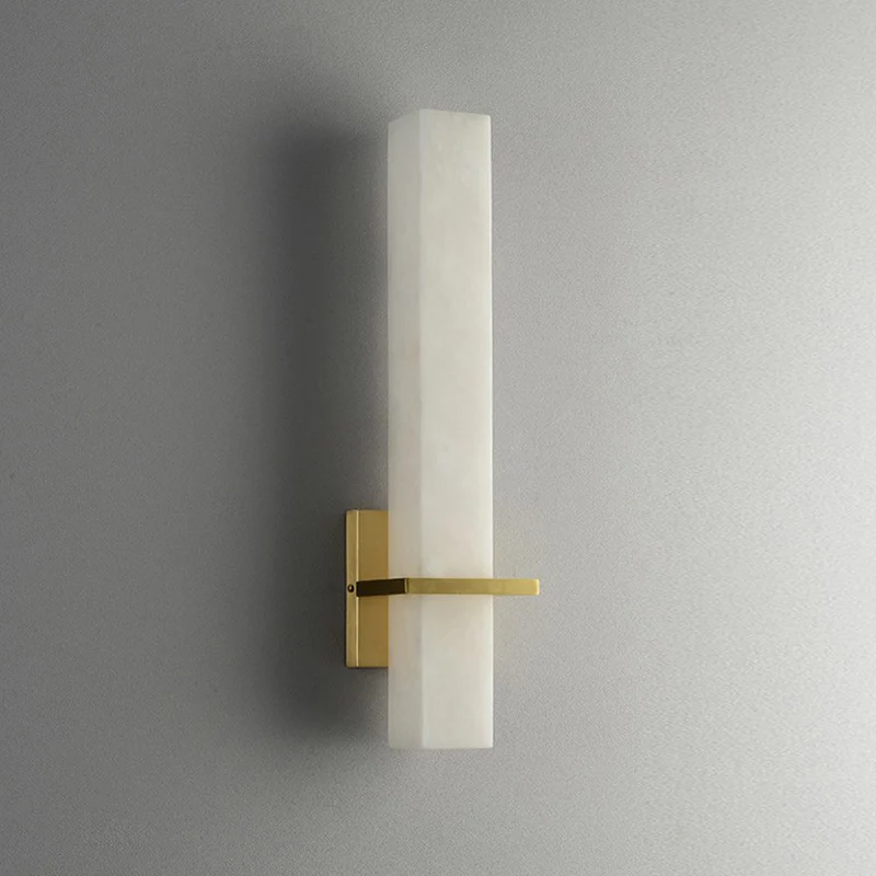 Witte rechthoekige LED-wandkandelaar Minimalistisch marmeren wandlicht voor gangpad Clearhalo