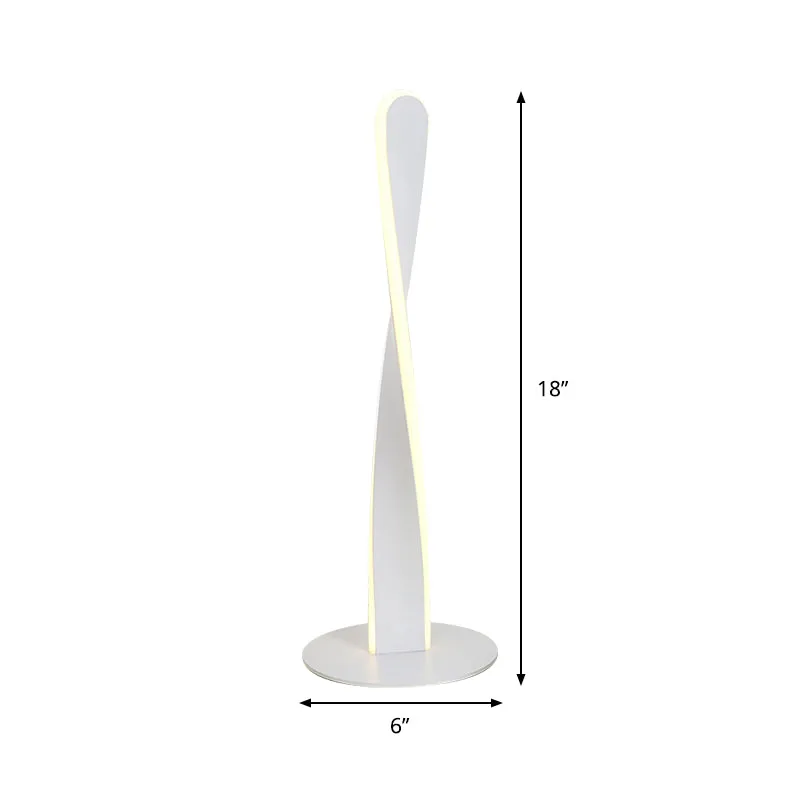 Witte spiraal leesboek licht modernistische LED acryl kleine bureaulamp voor slaapkamer Clearhalo
