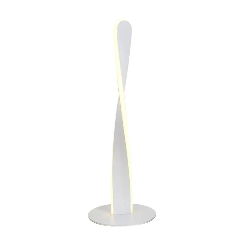 Witte spiraal leesboek licht modernistische LED acryl kleine bureaulamp voor slaapkamer Clearhalo