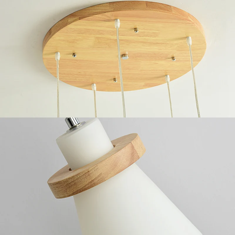 Witte taps toelopende kap hanglamp met ronde luifel Eenvoudige stijl melkglas hanglamp wit voor kantoor Clearhalo