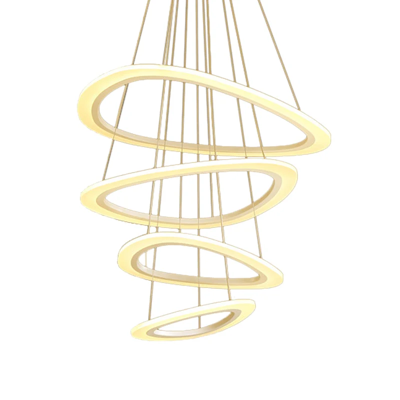 Witte traanvormige 4/5-laags kroonluchter Eenvoud LED acryl hangende plafondlamp warm/wit licht Clearhalo
