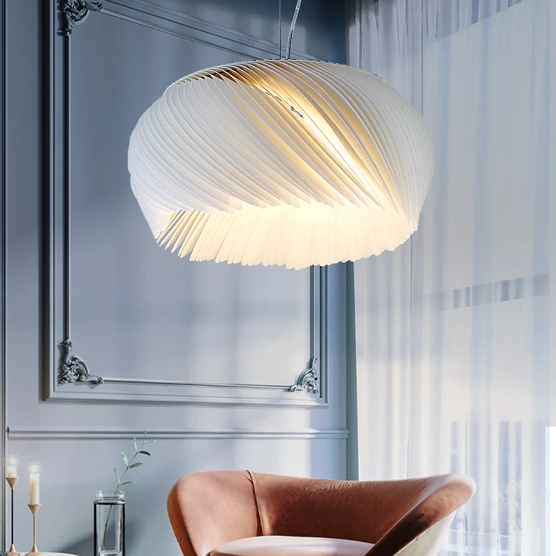 Witte trommel hanglamp eenvoudige stijl 1 licht kunststof hanglamp voor woonkamer Clearhalo