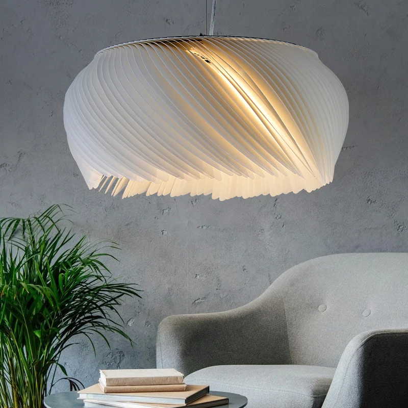Witte trommel hanglamp eenvoudige stijl 1 licht kunststof hanglamp voor woonkamer Clearhalo