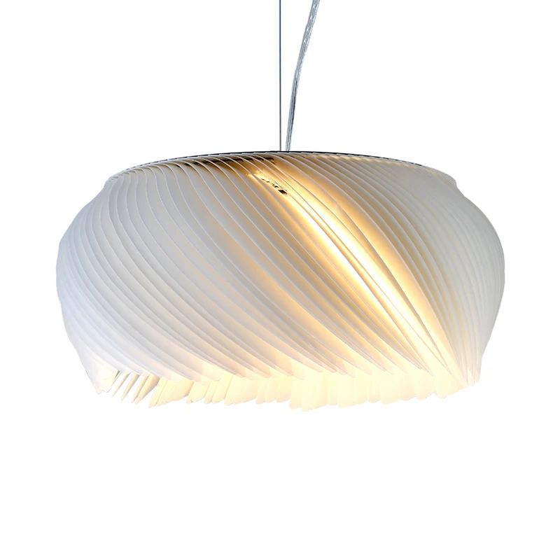 Witte trommel hanglamp eenvoudige stijl 1 licht kunststof hanglamp voor woonkamer Clearhalo