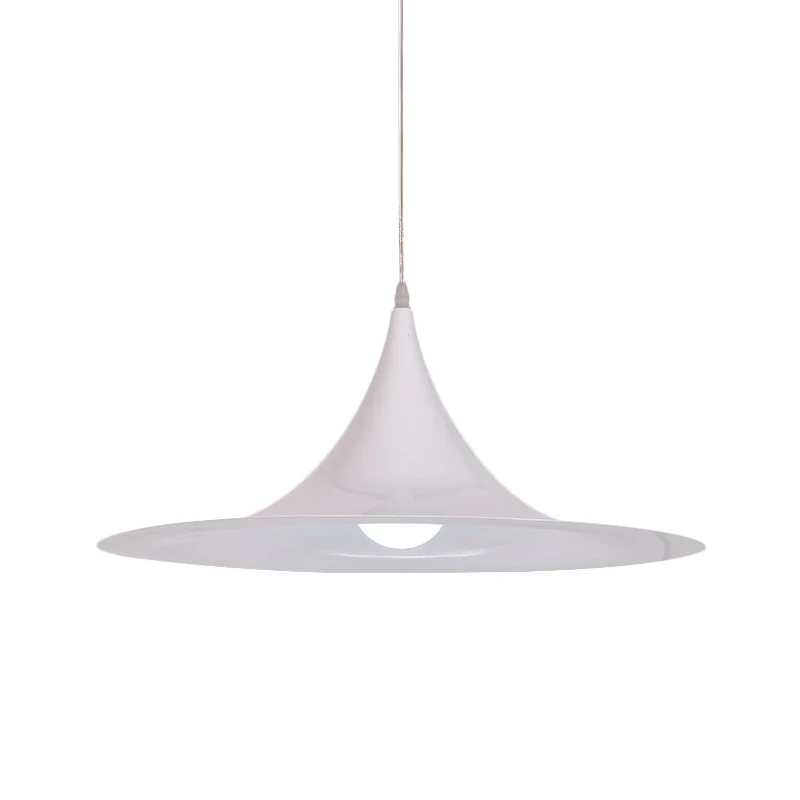 Witte trompet hanglamp minimalisme 1 lamp aluminium hangende plafondlamp voor eetkamer Clearhalo