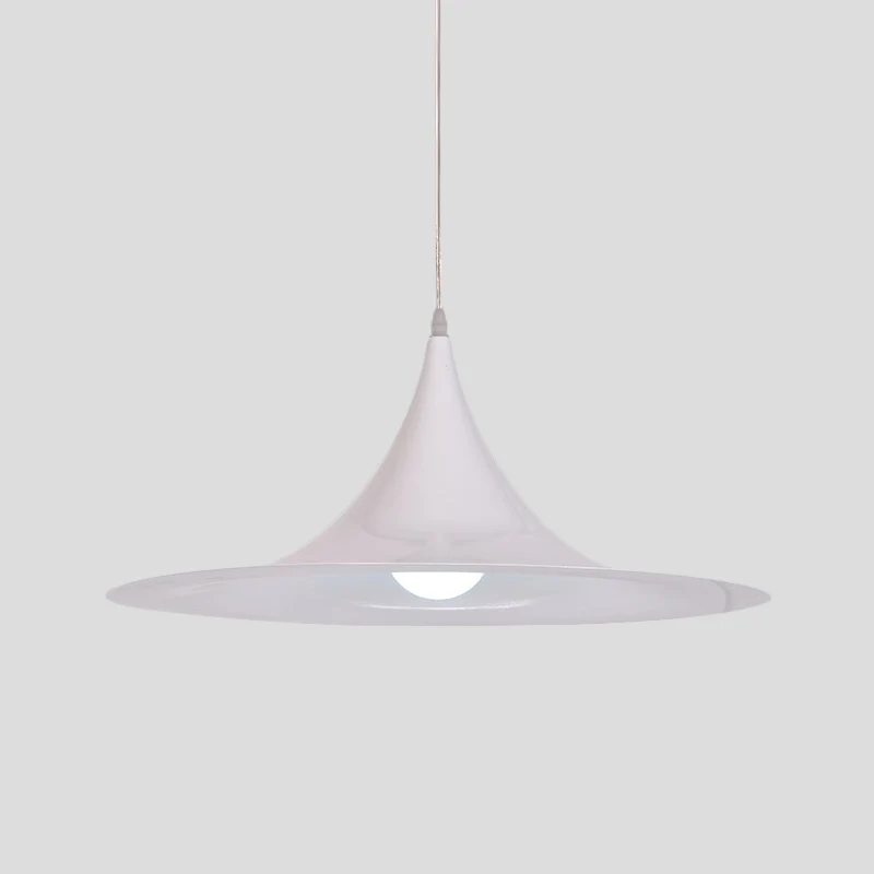 Witte trompet hanglamp minimalisme 1 lamp aluminium hangende plafondlamp voor eetkamer Clearhalo