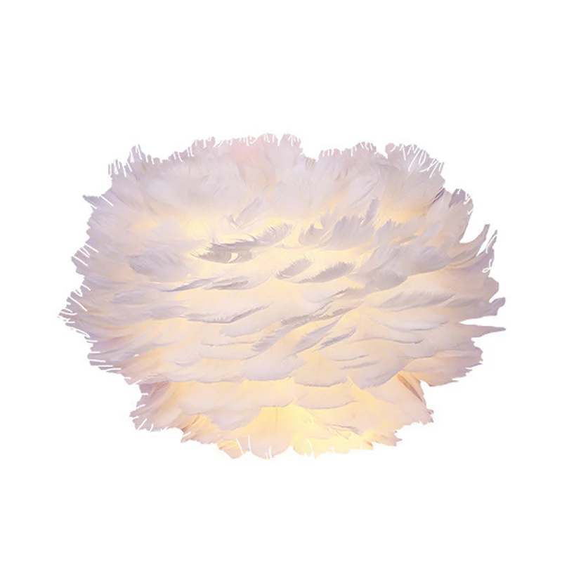 Witte veren wandkandelaar eigentijds 1-lamps stoffen wandlamp voor nachtkastje Clearhalo
