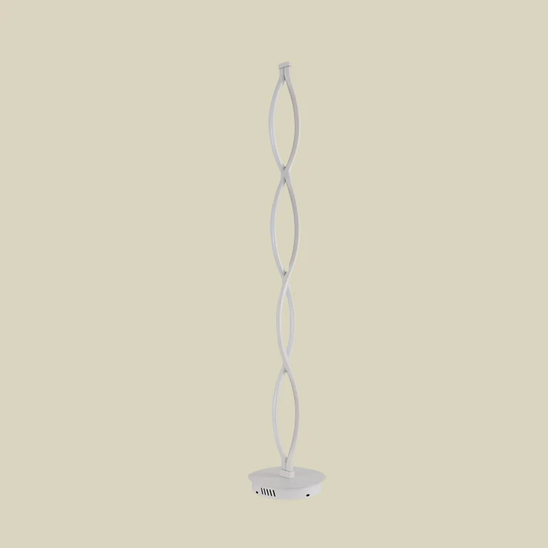 Witte vloerlamp met gedraaide lijn, moderne LED-acryl staande lamp met spiraalvormig ontwerp warm/wit/natuurlijk licht Cle...