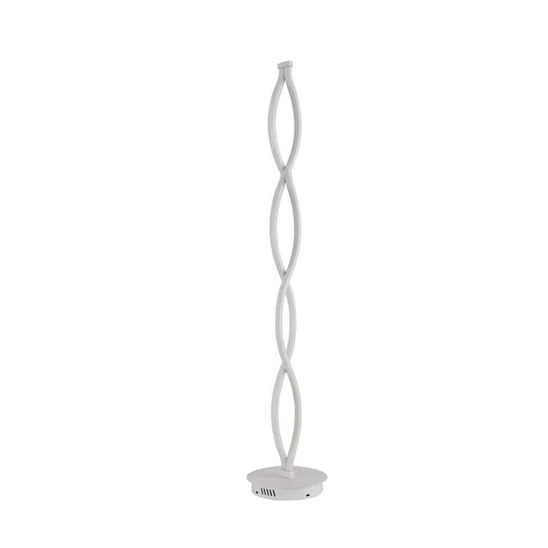 Witte vloerlamp met gedraaide lijn, moderne LED-acryl staande lamp met spiraalvormig ontwerp warm/wit/natuurlijk licht Cle...