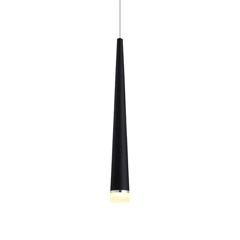 Wit/zwart taps toelopende plafondlamp van metaal, minimalistische LED-hanglamp wit/warm/neutraal Clearhalo