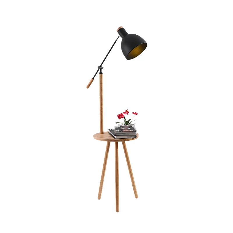 Wit/zwarte afwerking Koepelvormige vloertafellamp Modernistische LED-metalen staande lamp met verstelbare arm Clearhalo