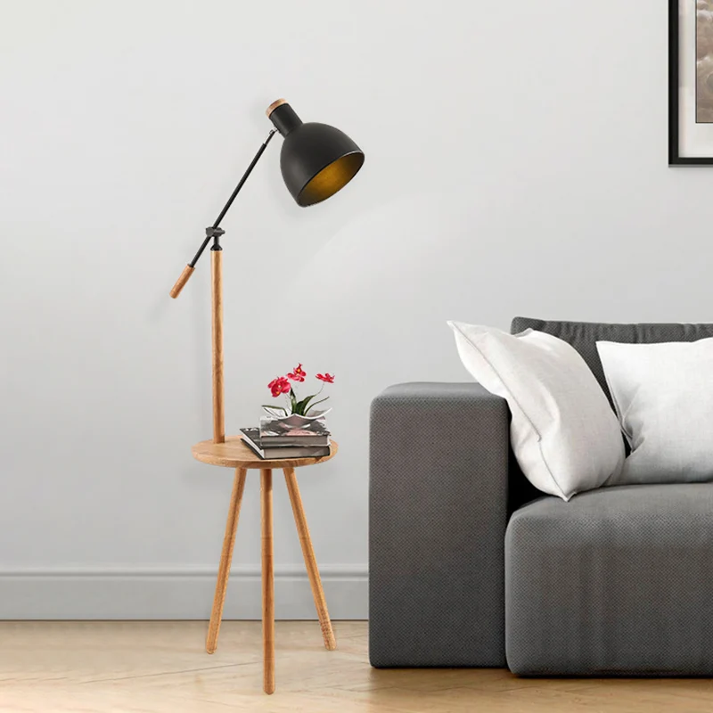 Wit/zwarte afwerking Koepelvormige vloertafellamp Modernistische LED-metalen staande lamp met verstelbare arm Clearhalo