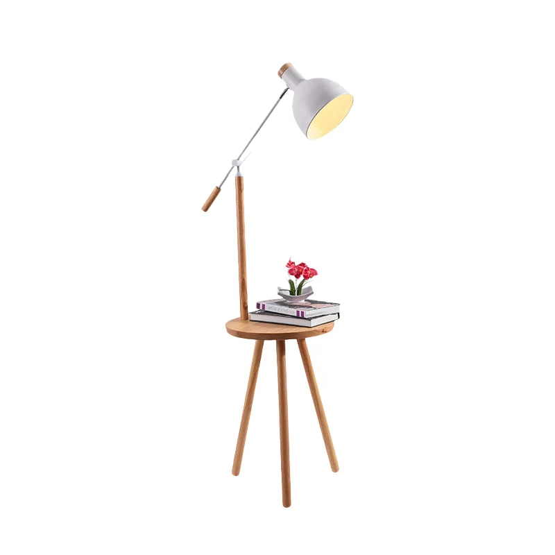 Wit/zwarte afwerking Koepelvormige vloertafellamp Modernistische LED-metalen staande lamp met verstelbare arm Clearhalo