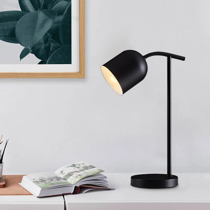 Wit/zwart/gele afwerking Bell-bureauverlichting Macaron LED-metallic leesboeklamp voor nachtkastje Clearhalo
