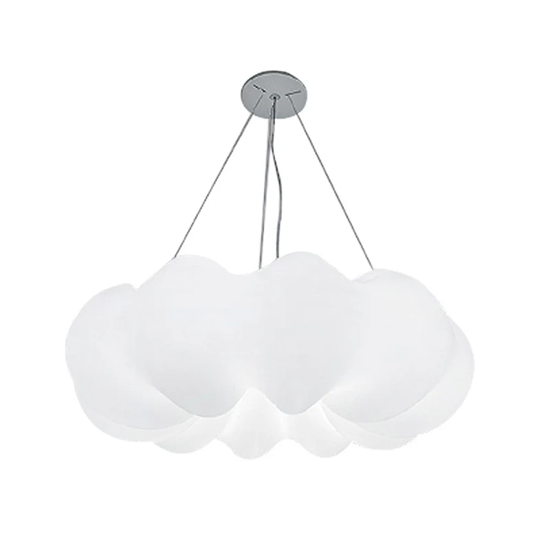 Wolk hangende plafondlamp Minimalistische kunststof LED-slaapkamer ophangverlichting wit Clearhalo