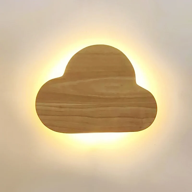 Wood Cloud Inbouw Wandkandelaar Minimalistische Beige LED Wandlamp warm/wit licht Clearhalo