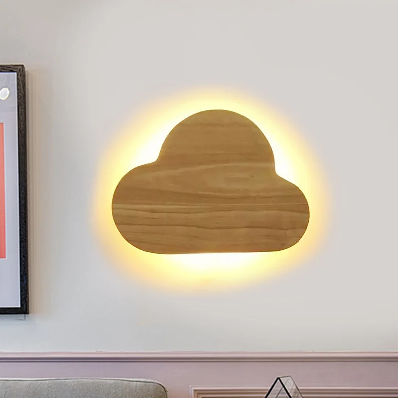 Wood Cloud Inbouw Wandkandelaar Minimalistische Beige LED Wandlamp warm/wit licht Clearhalo