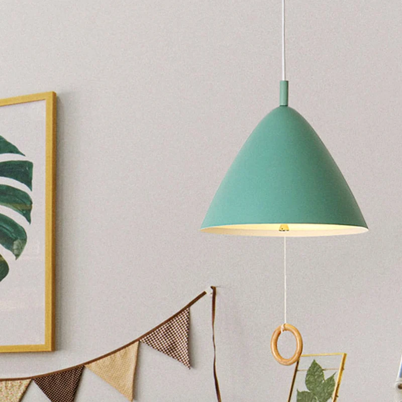 Woonkamer conische hanglamp metaal 1 lamp Macaron Loft hanglamp Clearhalo