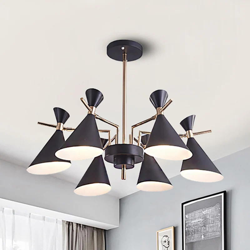 Woonkamer hoornvorm hanglamp metaal moderne stijl 6 hoofden hanglamp Clearhalo