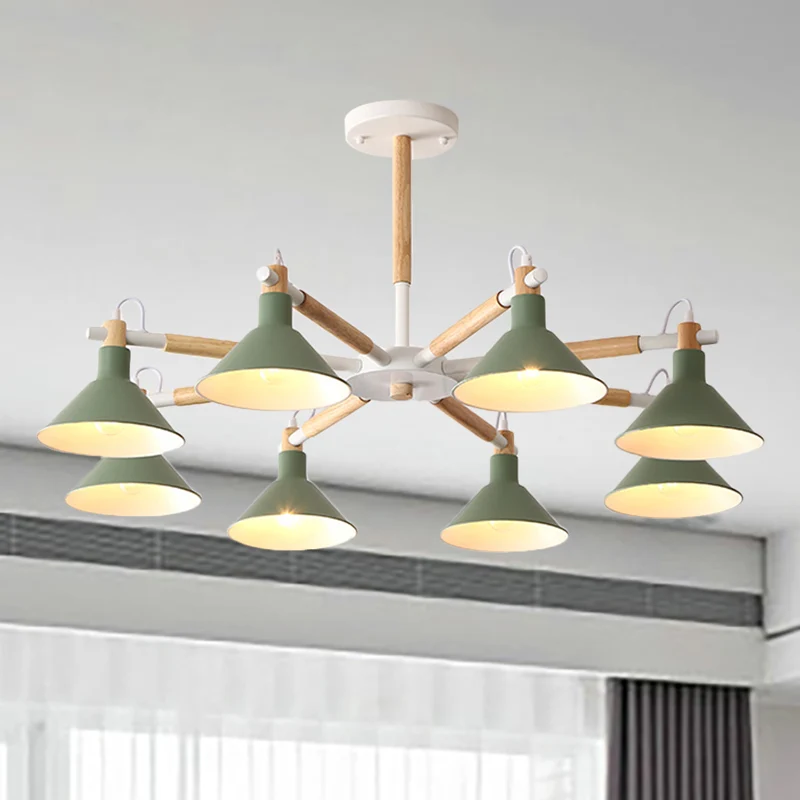 Woonkamer hoornvormige kroonluchter metaal 8 lampen moderne hanglamp Clearhalo