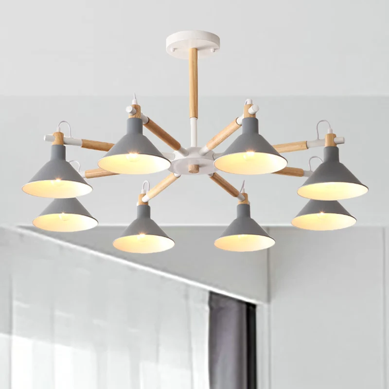 Woonkamer hoornvormige kroonluchter metaal 8 lampen moderne hanglamp Clearhalo