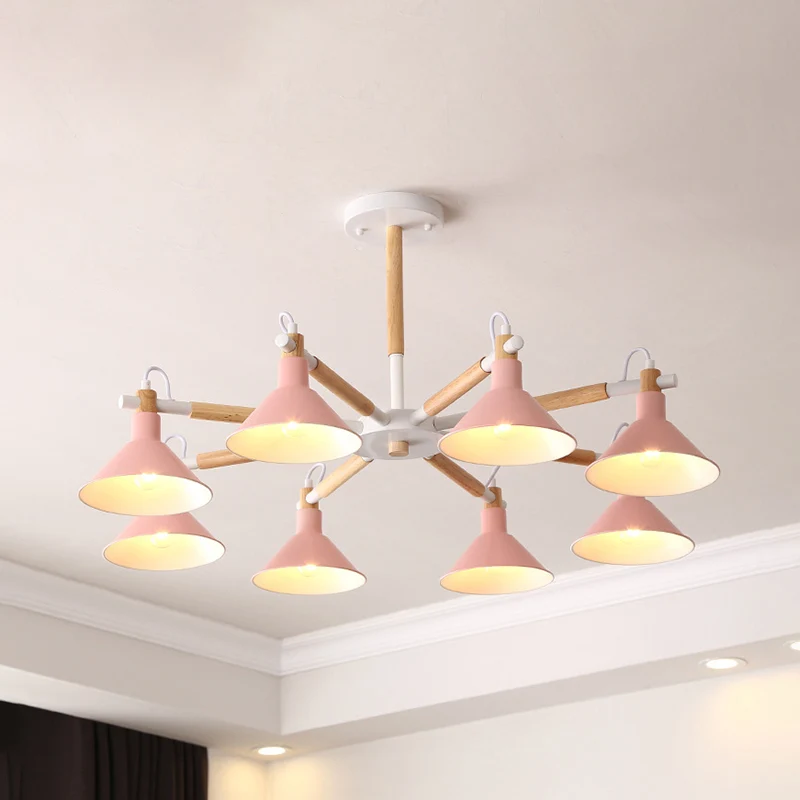Woonkamer hoornvormige kroonluchter metaal 8 lampen moderne hanglamp Clearhalo