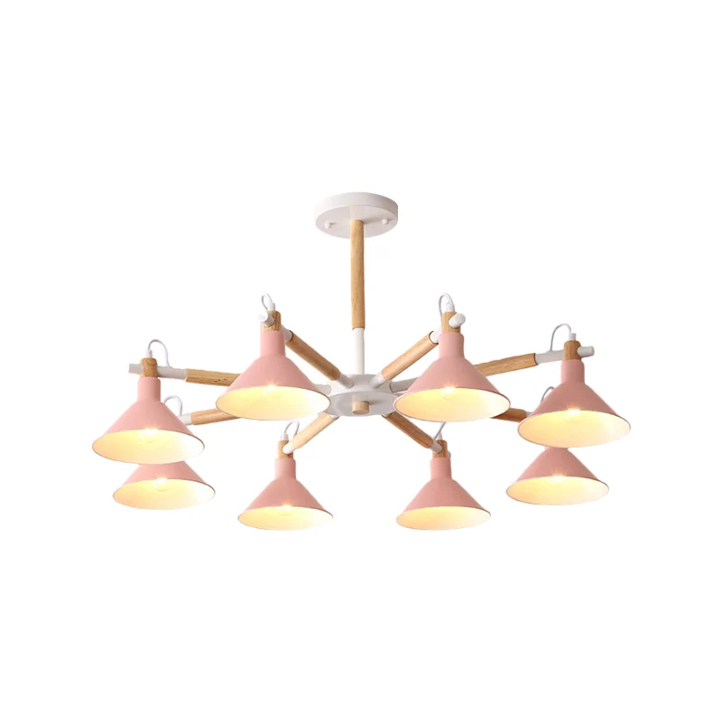 Woonkamer hoornvormige kroonluchter metaal 8 lampen moderne hanglamp Clearhalo