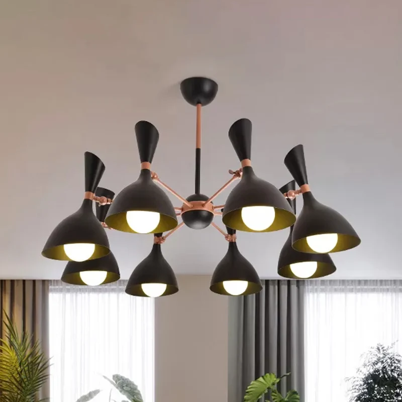 Woonkamer kleuterschool hanglamp metaal hedendaagse monochrome kroonluchter Clearhalo