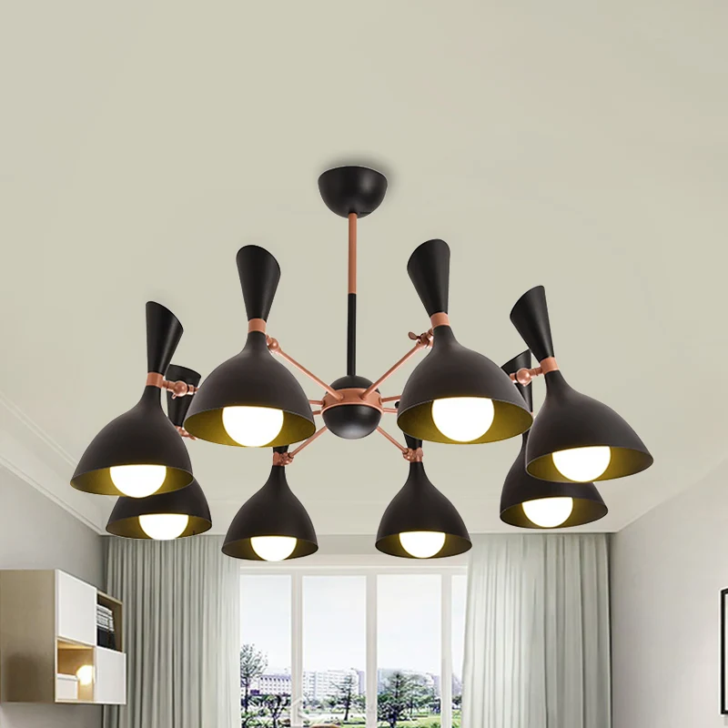Woonkamer kleuterschool hanglamp metaal hedendaagse monochrome kroonluchter Clearhalo