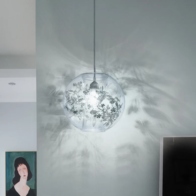 Woonkamer Orb Shade hanglamp transparant glas één kop hedendaagse hanglamp Clearhalo
