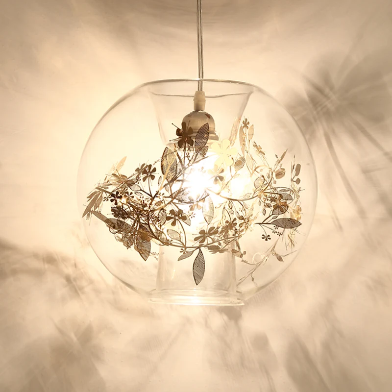 Woonkamer Orb Shade hanglamp transparant glas één kop hedendaagse hanglamp Clearhalo