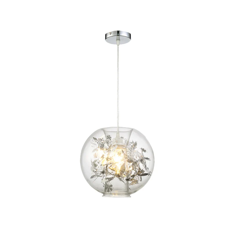 Woonkamer Orb Shade hanglamp transparant glas één kop hedendaagse hanglamp Clearhalo