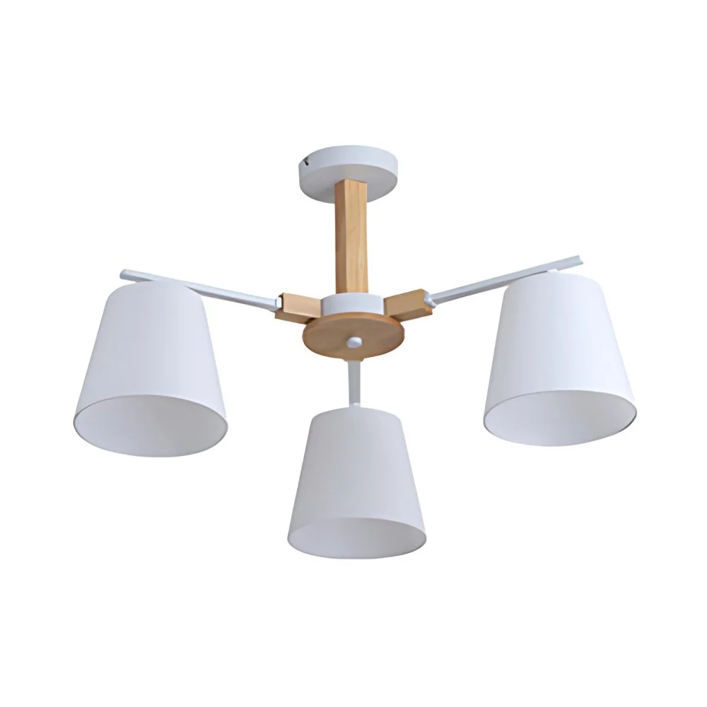 Woonkamer taps toelopende schaduw kroonluchter verlichting stof 3/6 hoofden moderne houten plafond hanglamp Clearhalo