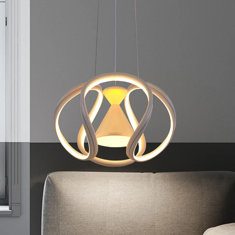 Wuivende eetkamer hangende verlichting Acryl LED-modernistische plafondophanglamp wit met zandloper aan de binnenkant Clea...