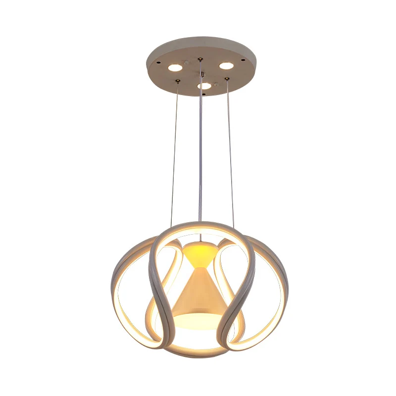 Wuivende eetkamer hangende verlichting Acryl LED-modernistische plafondophanglamp wit met zandloper aan de binnenkant Clea...