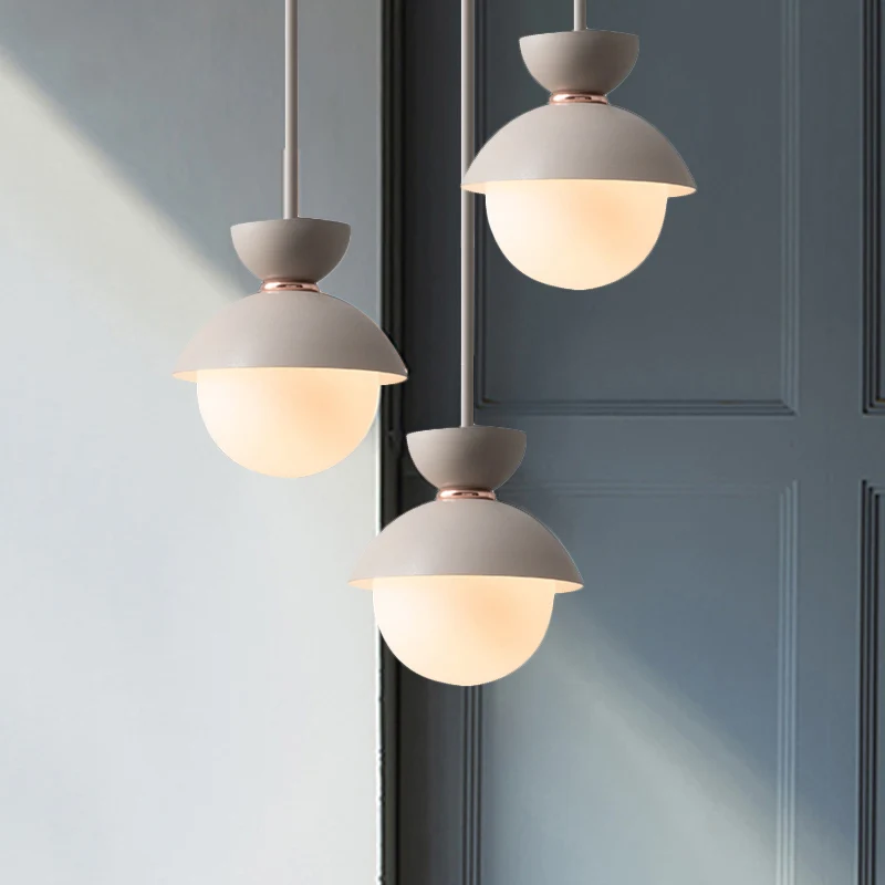 Zandloper Hanglamp Macaron Opaalglas 1 Lamp Blauw/Roze/Grijs Hanglamp voor Restaurant Clearhalo