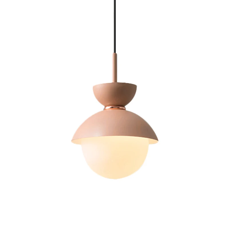 Zandloper Hanglamp Macaron Opaalglas 1 Lamp Blauw/Roze/Grijs Hanglamp voor Restaurant Clearhalo
