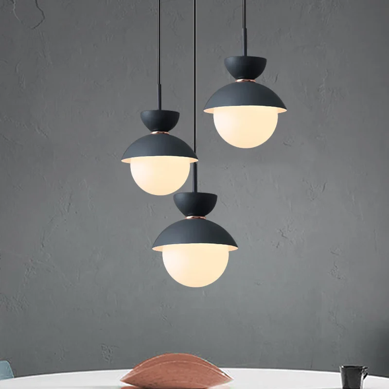 Zandloper Hanglamp Macaron Opaalglas 1 Lamp Blauw/Roze/Grijs Hanglamp voor Restaurant Clearhalo