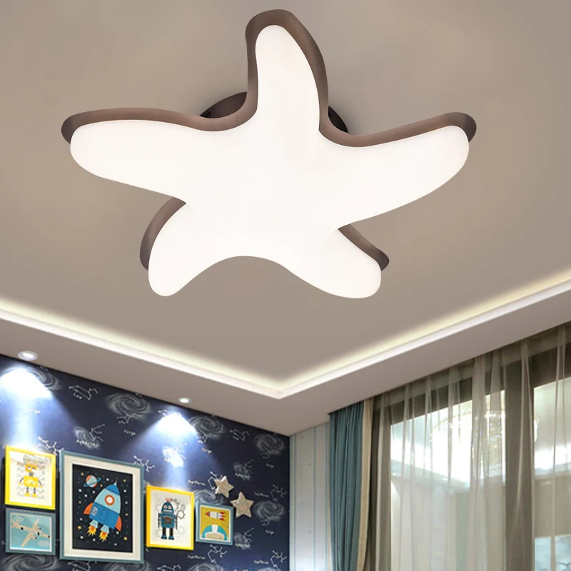 Zeester semi-inbouw plafondlamp kinder kunststof LED kinderkamer inbouwverlichting grijs/roze/gele afwerking Clearhalo