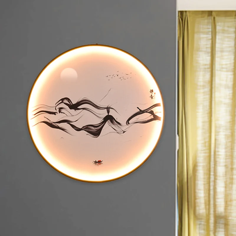 Zen/Hills muurschildering wandlamp vintage aluminium zwarte LED wandkandelaar verlichting voor restaurant Clearhalo