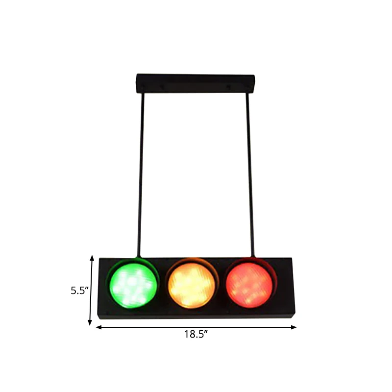 Zeslichts metalen eilandlamp verkeerslicht industriële eilandlamp zwart voor woonkamer Clearhalo