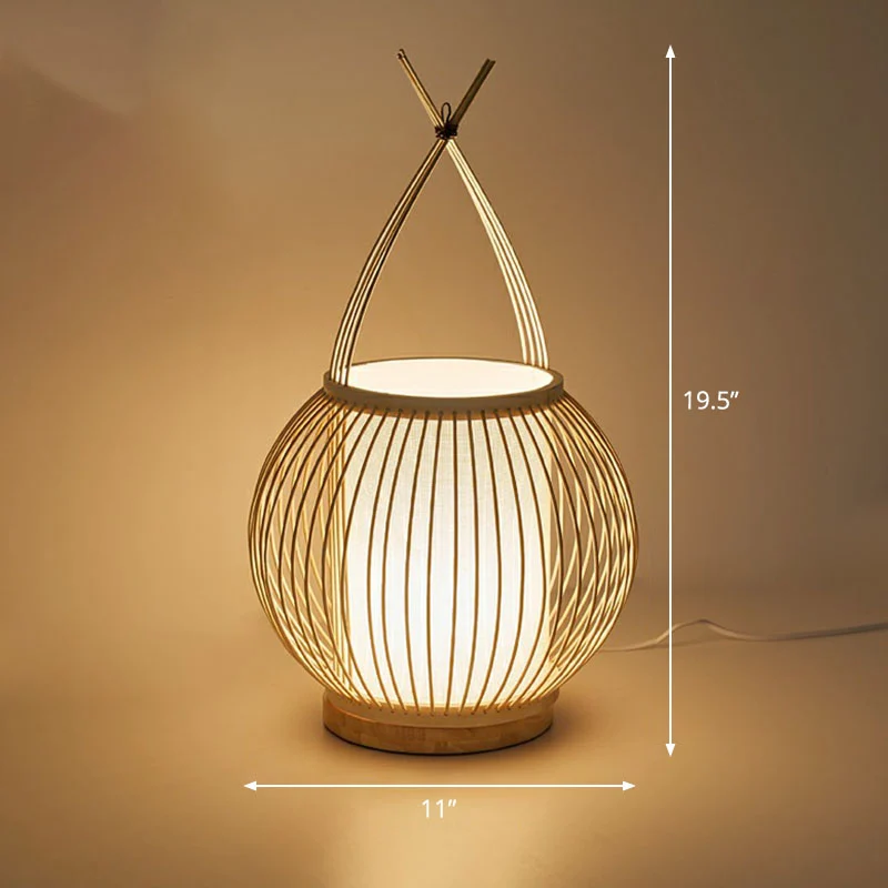 Zuidoost-Azië Mand Tafellamp Bamboe Enkel Restaurant Nachtkastje Verlichting Hout Clearhalo