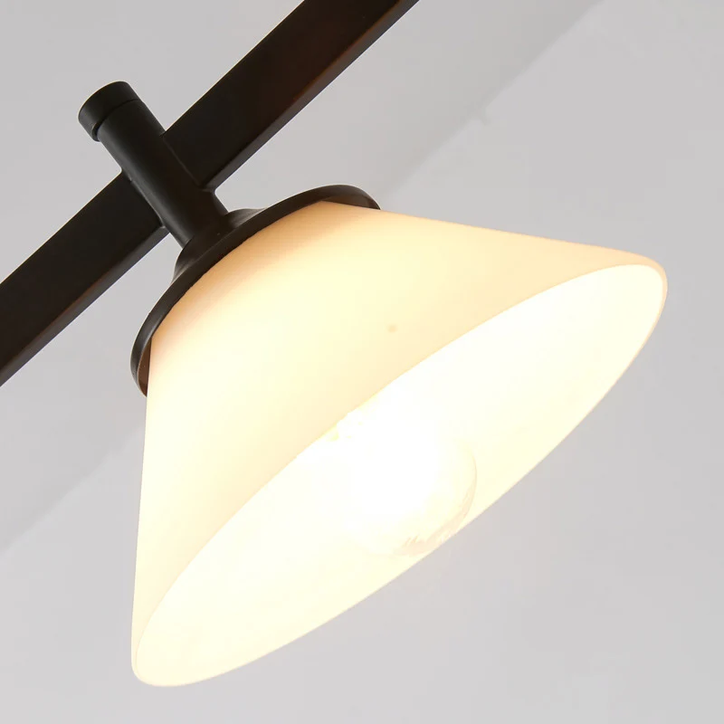 Zwart 3-lichts eilandlichtarmatuur Traditionele hanglamp van matglas met kegel Clearhalo