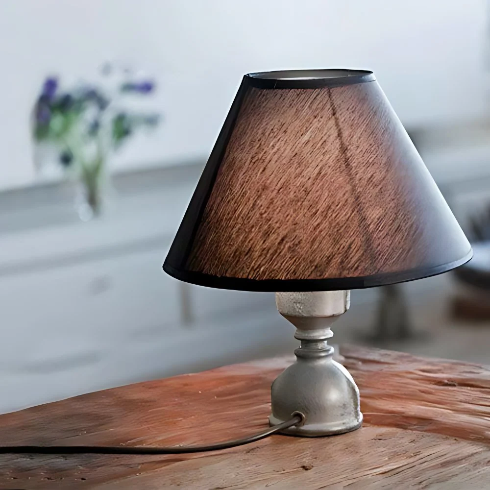 Zwart taps toelopende schaduw tafellamp loftstijl stof 1 licht woonkamer mini staande tafellamp Clearhalo