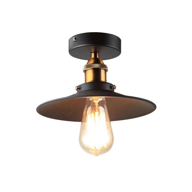 Zwart taps toelopende semi-gemonteerde verlichtingsfabriek Ijzeren eetkamer met 1 kop dicht bij plafondlamp Clearhalo